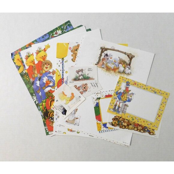 Suzys Zoo Bundle 12 Sheets Paper 8.5x11 Misc Stickers 4 Frames Cute Animals - Picture 10 of 10